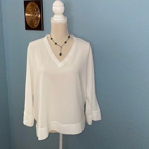 Side Slit V-Neck Top